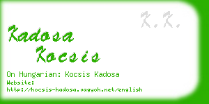 kadosa kocsis business card